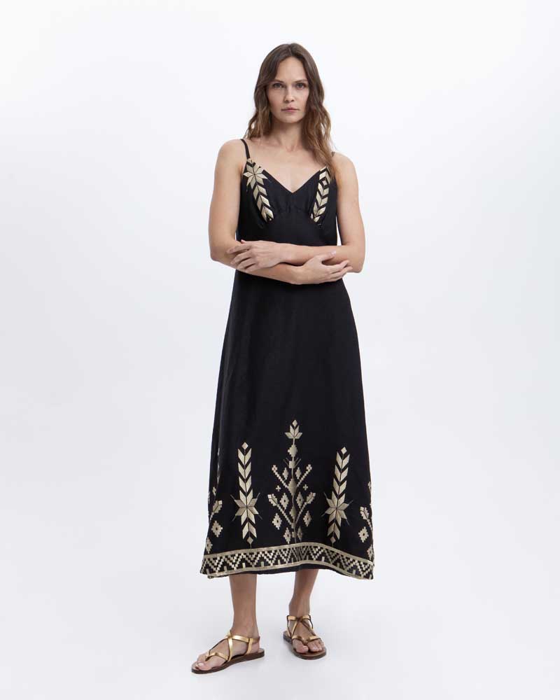 Greek Archaic Kori Embroidered Dress