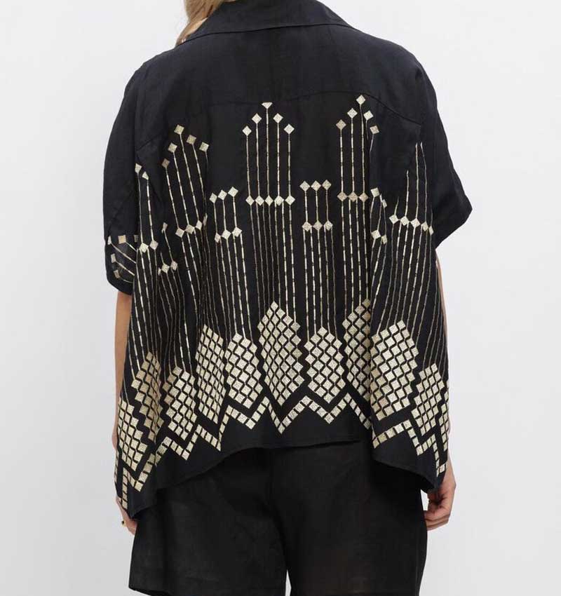 Greek Archaic Kori Embroidered Shirt